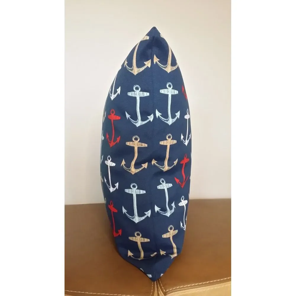 Bryant Nautical Anchors 20X20 Zippered Throw Pillow Covers Set/2 Navy‎ White NEW